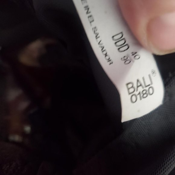 Bali 40DDD 40F Bra Underwire Full Coverage Wode Straps Black - Picture 4 of 4